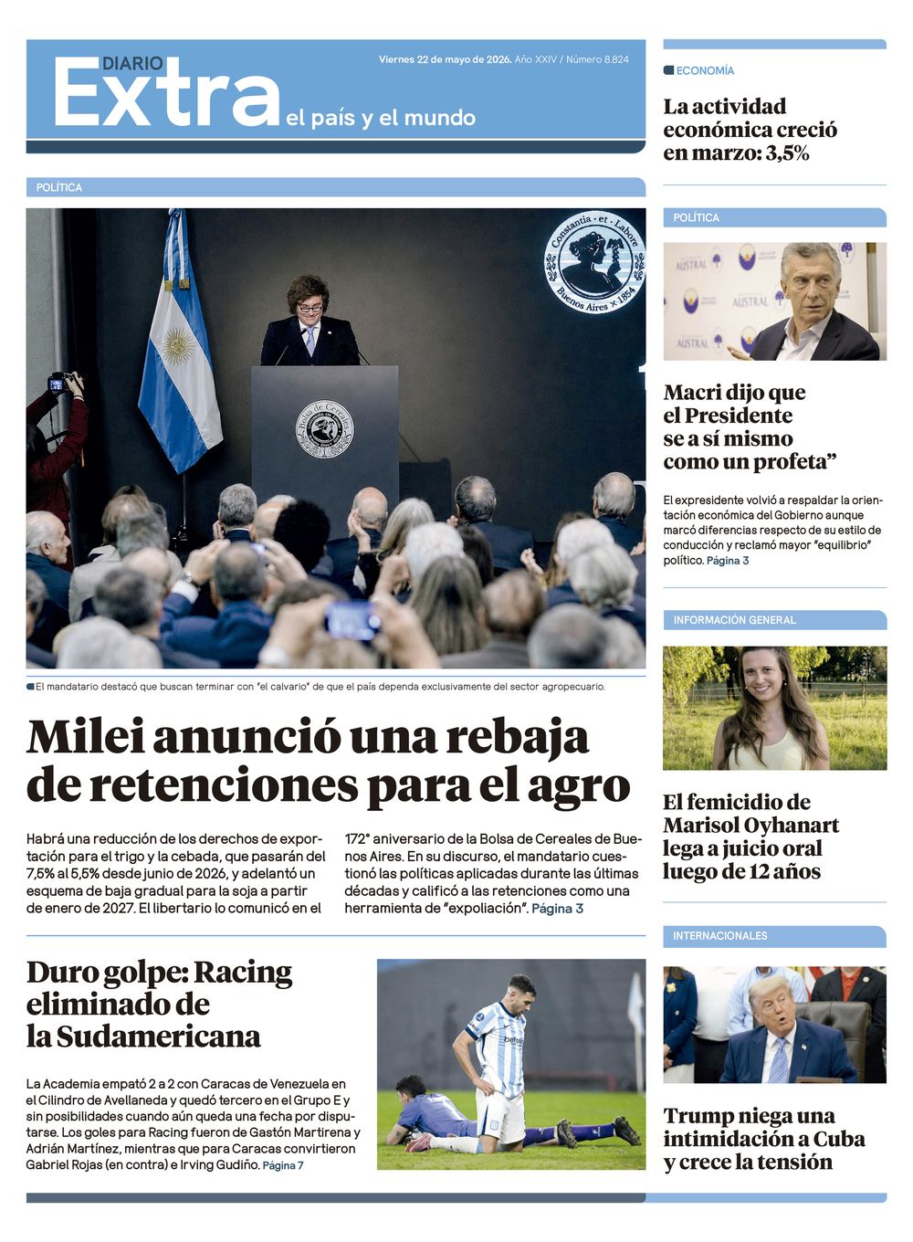 Tapa Diario Extra - 22-05