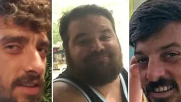 Ariel Cunio, Eitan Horn y David Horn, los tres rehenes argentinos liberados.