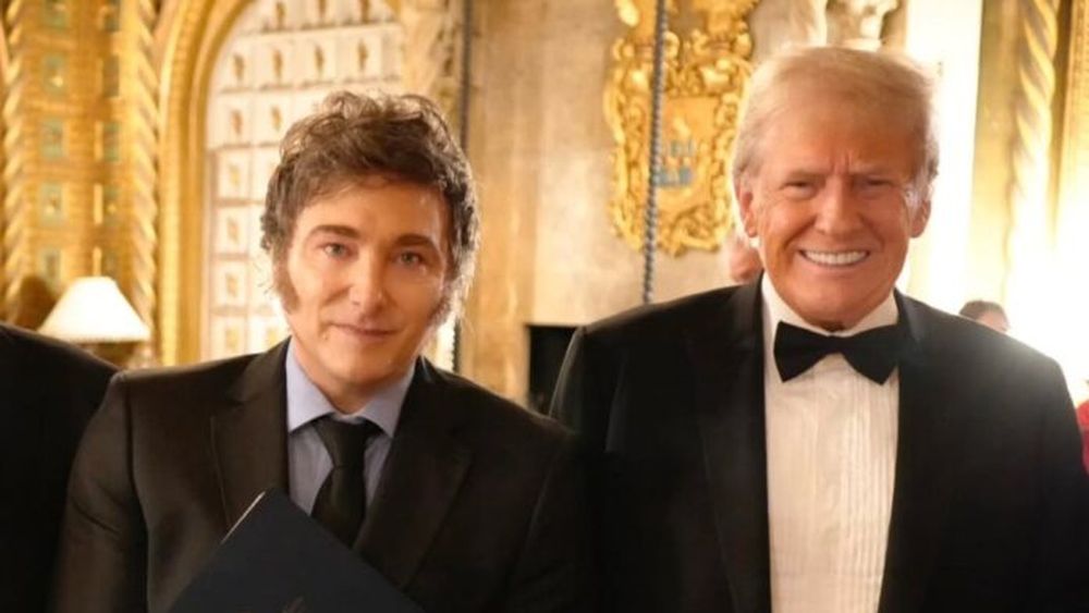 Javier Milei y Donald Trump en Mar-a-Lago. (Instagram @javiermilei)