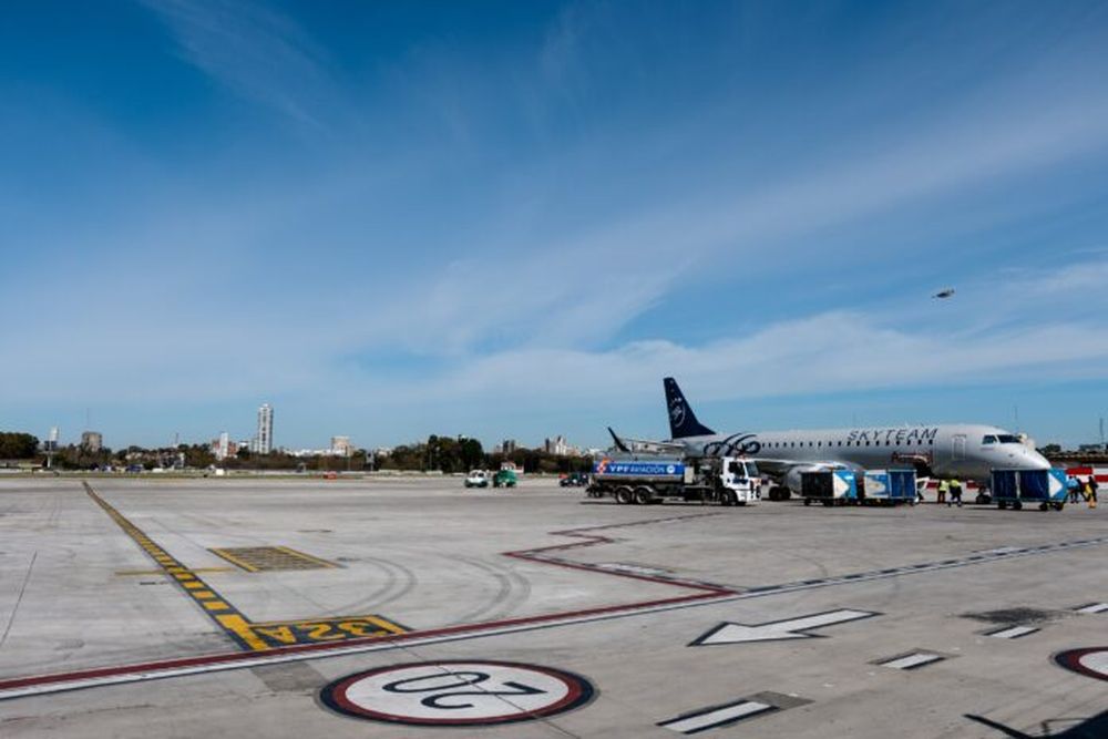 Un avión en Aeroparque.