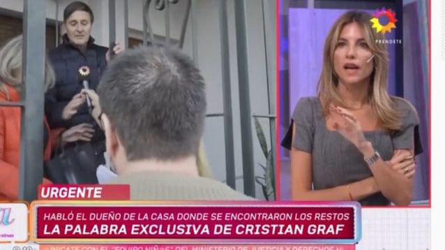 Cristian Graf fue interceptado por un móvil de televisión cuando llegaba a su casa, tras dar testimonio en el marco de la investigación del crimen de Coghlan. (Imagen de TV)