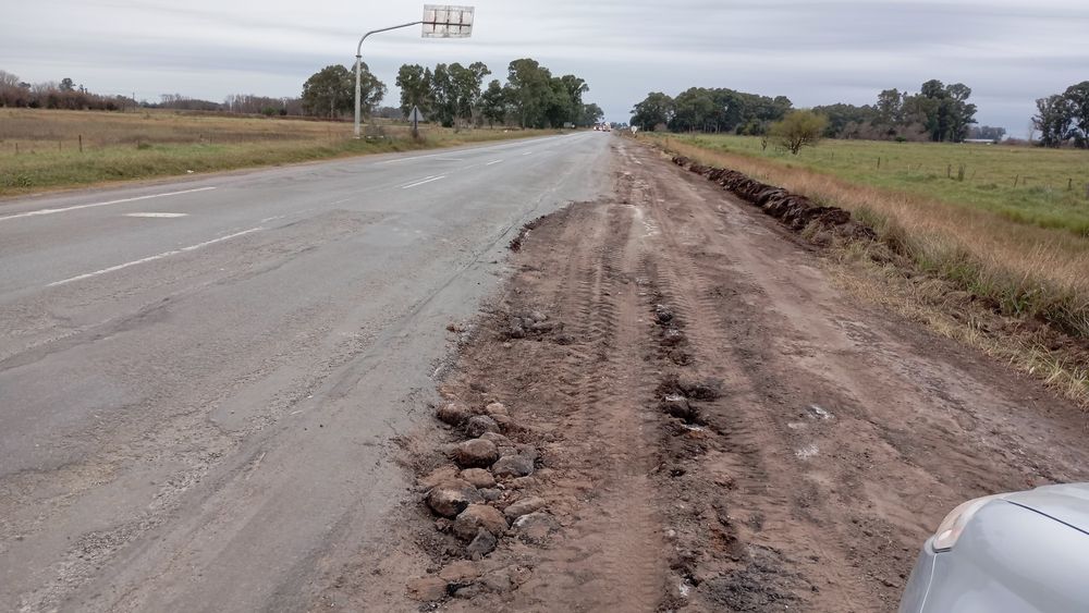 La ruta 3 en mal estado.&nbsp;