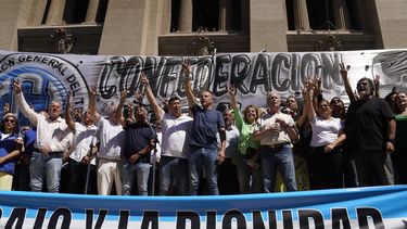 Una marcha de la CGT antes de que el Congreso aprobara la reforma laboral.&nbsp;