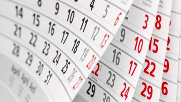 Los feriados en agenda.