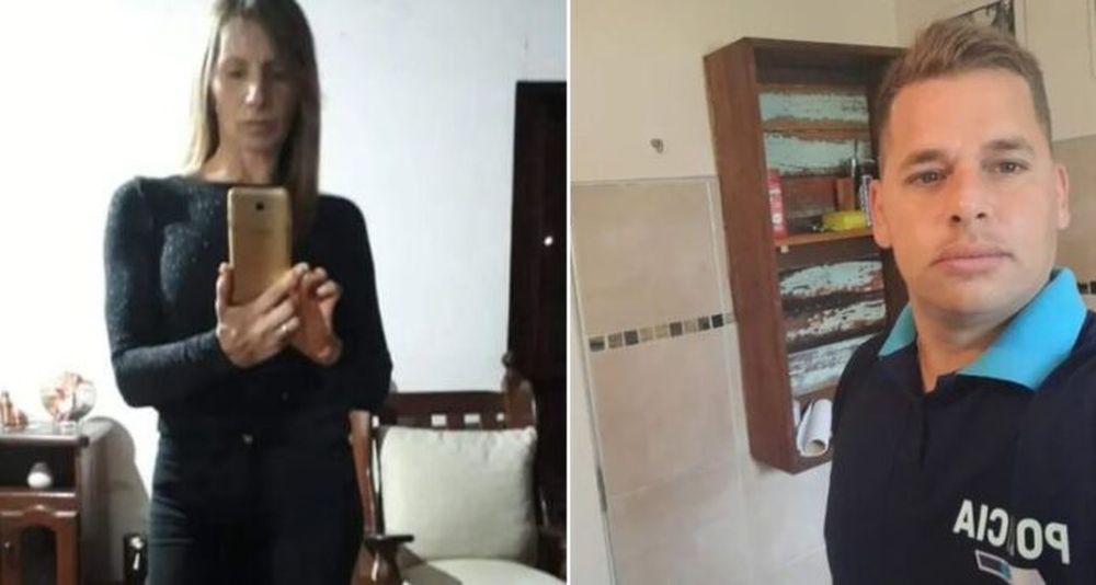 Imagen difundida a través de redes sociales por vecinos de General Belgrano de la mujer atacada a golpes y el confeso femicida, Nataniel Thierry Schouten. (Facebook)