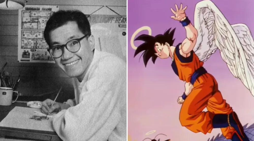 Toriyama y Son Goku, el protagonista de “Dragon Ball”.