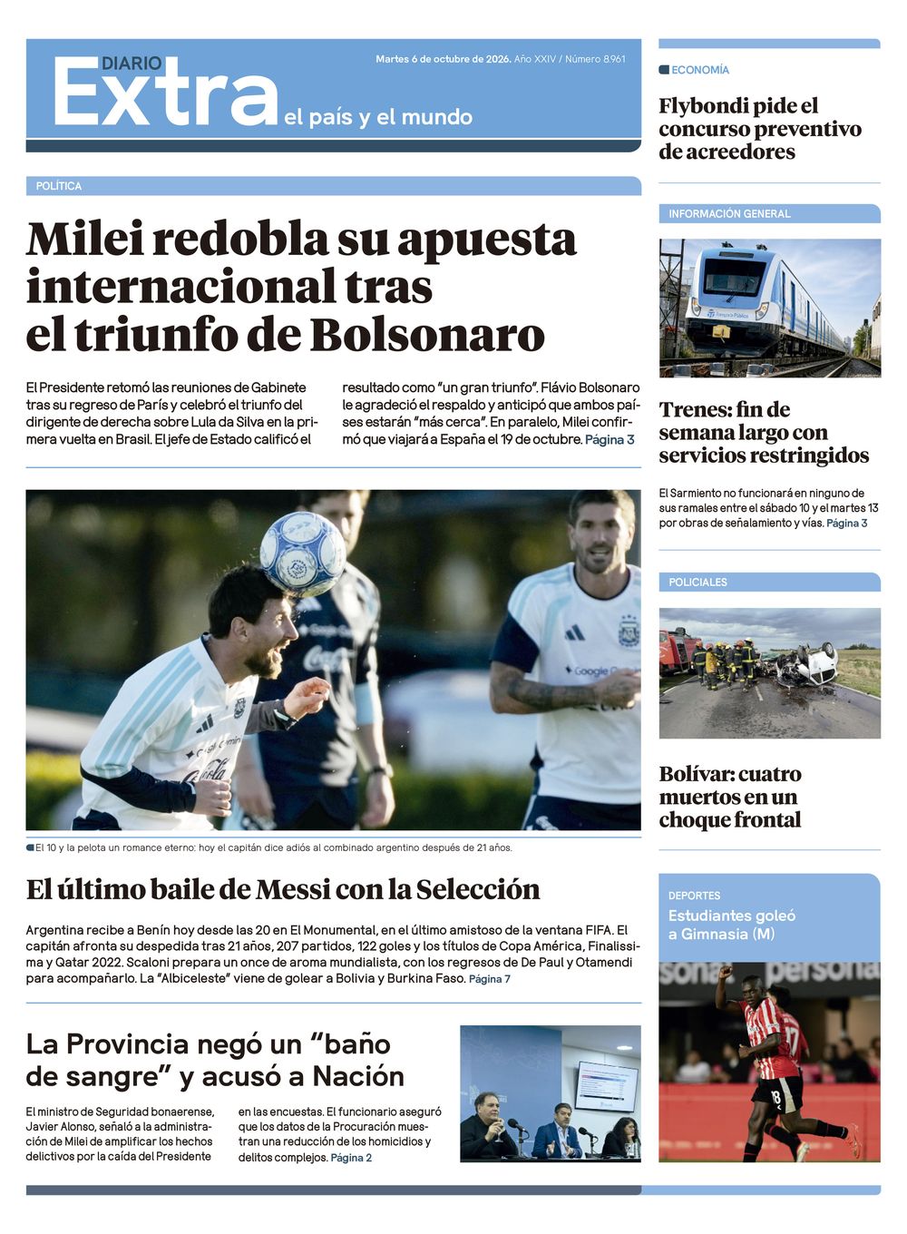 Tapa Diario Extra - 06-10