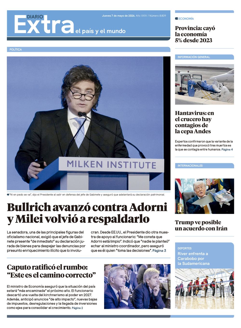 Tapa Diario Extra - 07-05