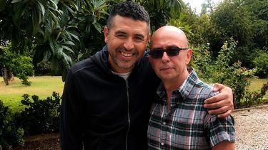 Juan Román Riquelme junto al Indio Solari.&nbsp;