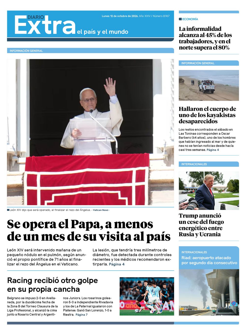Tapa diario extra 12-10
