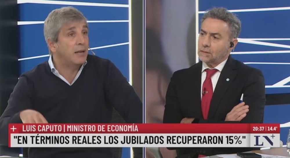 “Toto” Caputo y Luis Majul en LN+. (Captura de video)