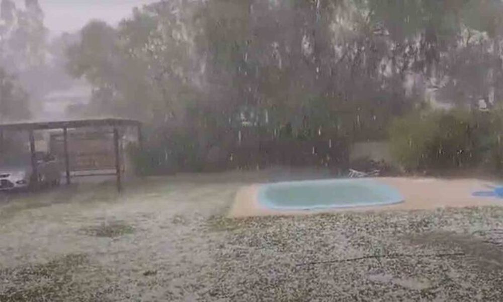 Fuerte granizada en Bahía Blanca (Foto La Brújula 24)