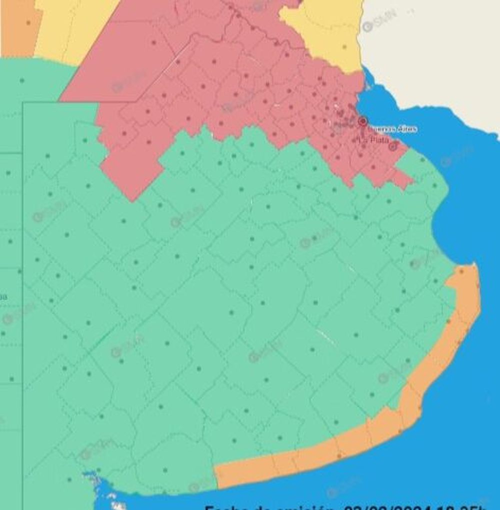 Sigue el calor en la provincia de Buenos Aires. - SMN -