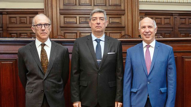 Rosenkrantz, Rosatti y Lorenzetti, los tres ministros de la Corte.&nbsp;