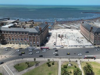 Las obras para embellecer la zona de la Rambla en Mar del Plata.&nbsp;