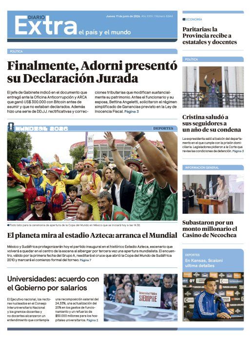 Edición impresa 11/06/2026 Edición impresa 11/06/2026