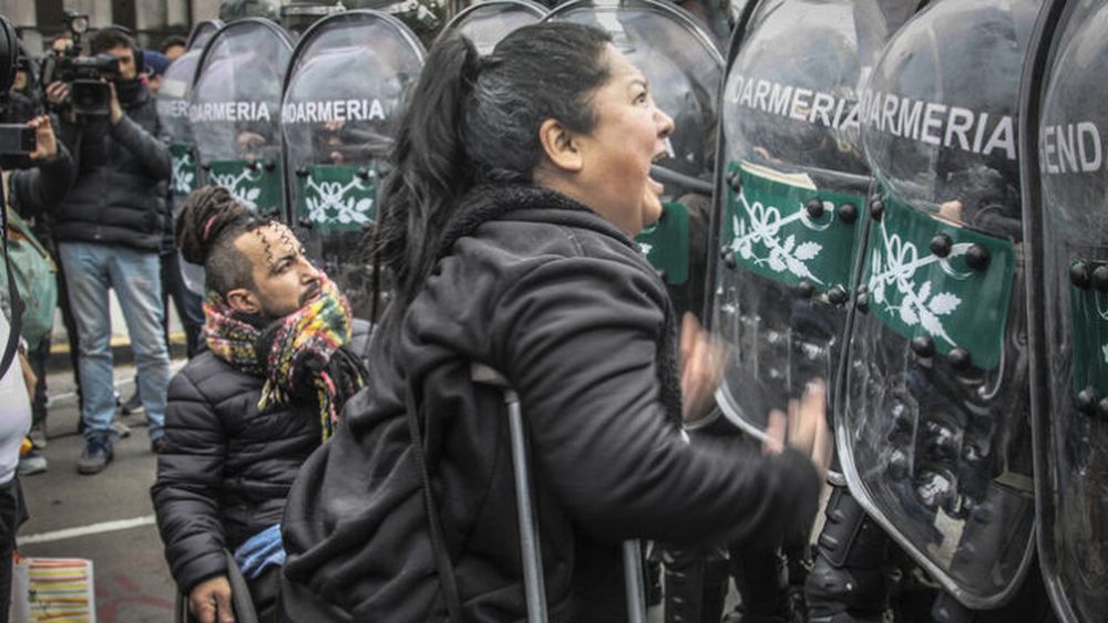 Un momento de la marcha en el Congreso.