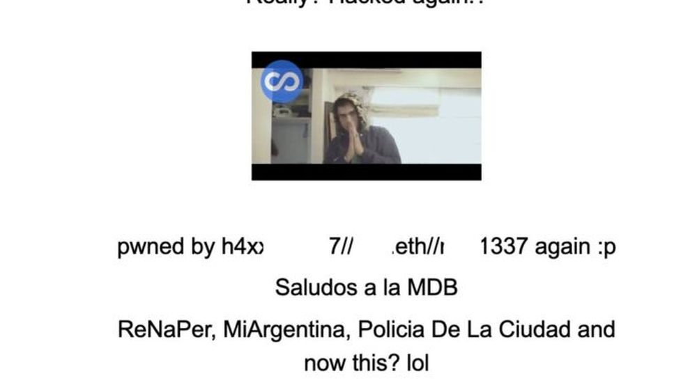 Así se vio la imagen principal del portal Mi Argentina por varias horas. (X @maxifirtman)