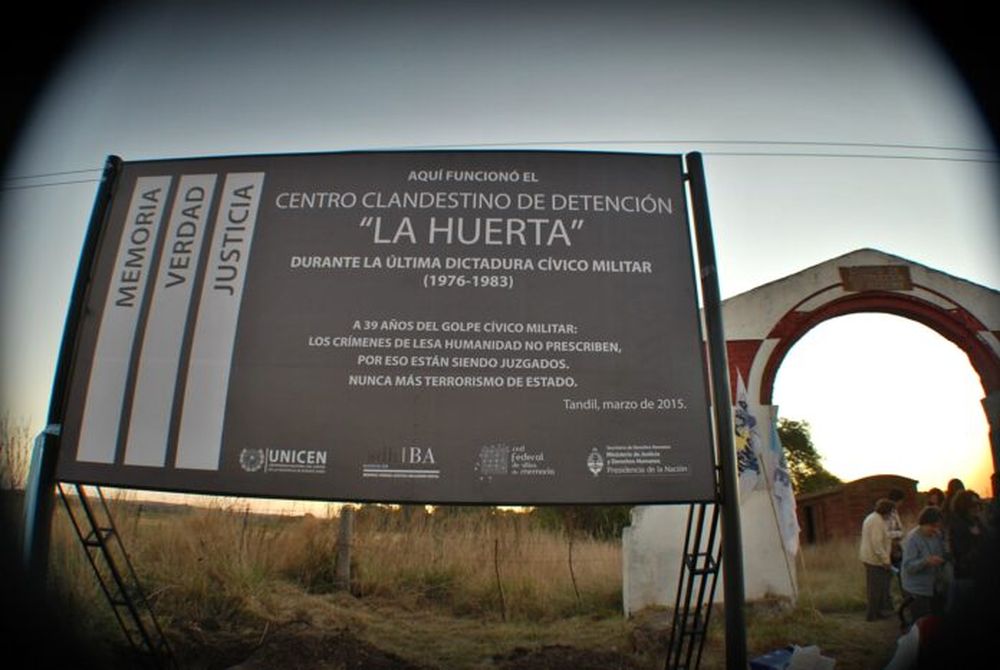 La entrada de La Huerta fue señalizada en 2015. (Unicen - Tefa Schegtel Torres)