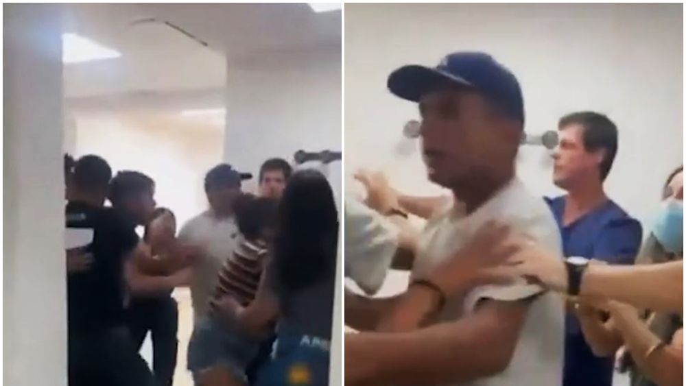 Violencia en la guardia del Hospital Santamarina de Monte Grande. (Imagen de video)