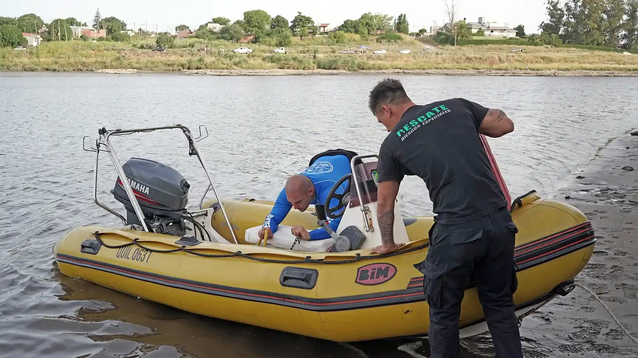Parte del intenso operativo de búsqueda de Gonzalo Ferloni.