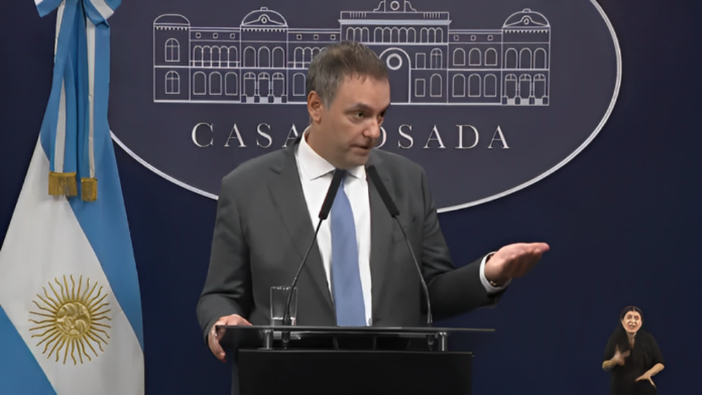 Manuel Adorni en conferencia de prensa. (Captura de video)