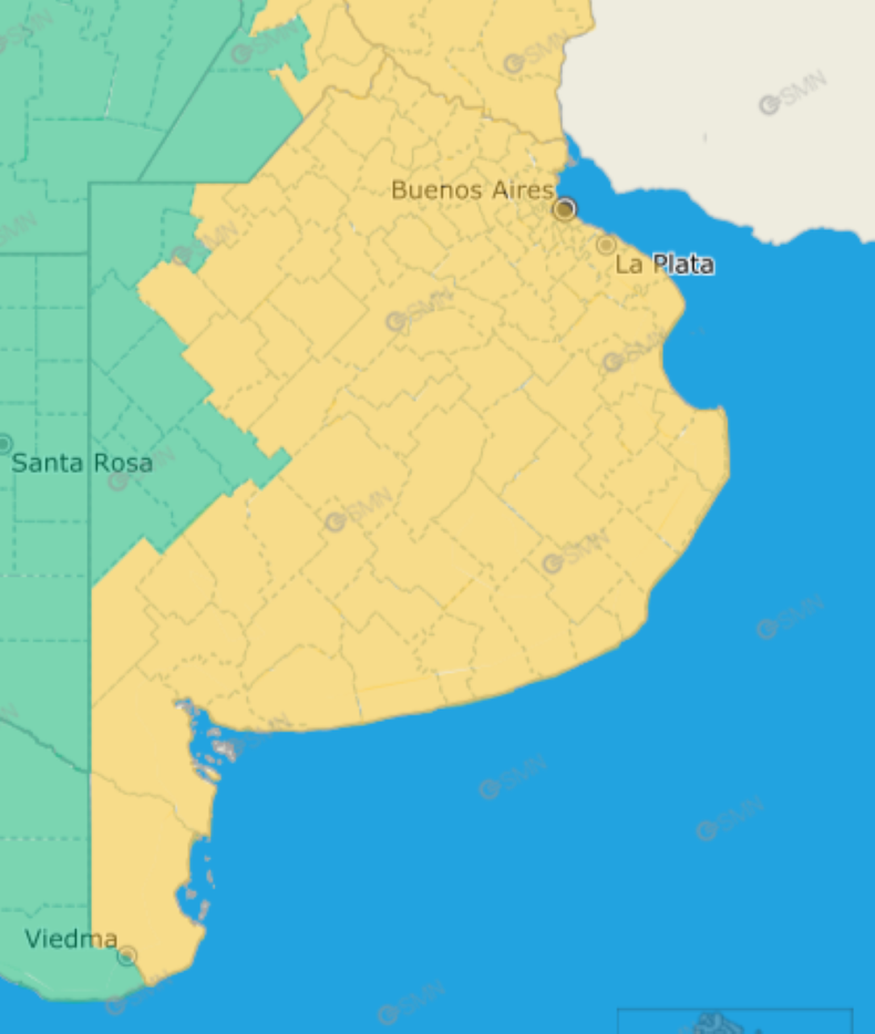 Lluvias, tormentas y vientos para la provincia de Buenos Aires.