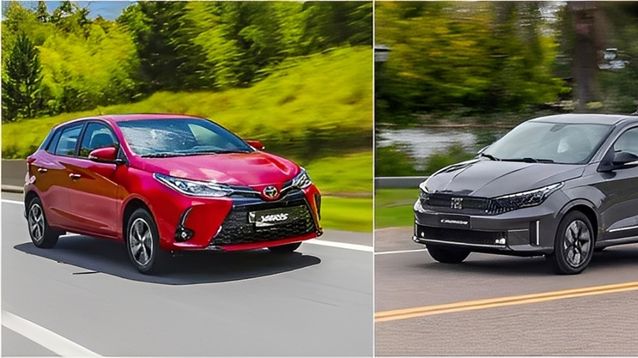 Toyota Yaris y Fiat Cronos, frente a frente.