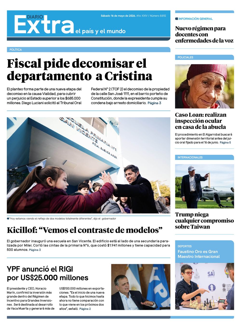 Tapa diario Extra 16-05