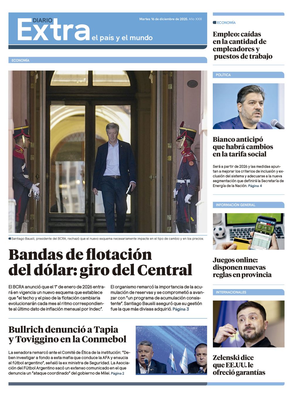 Tapa Diario Extra - 16-12