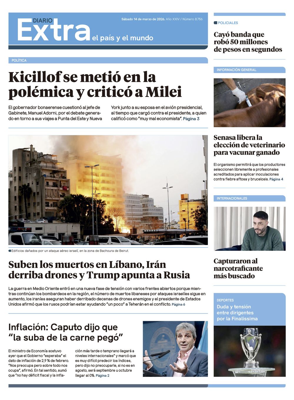 Tapa Diario Extra - 14-03