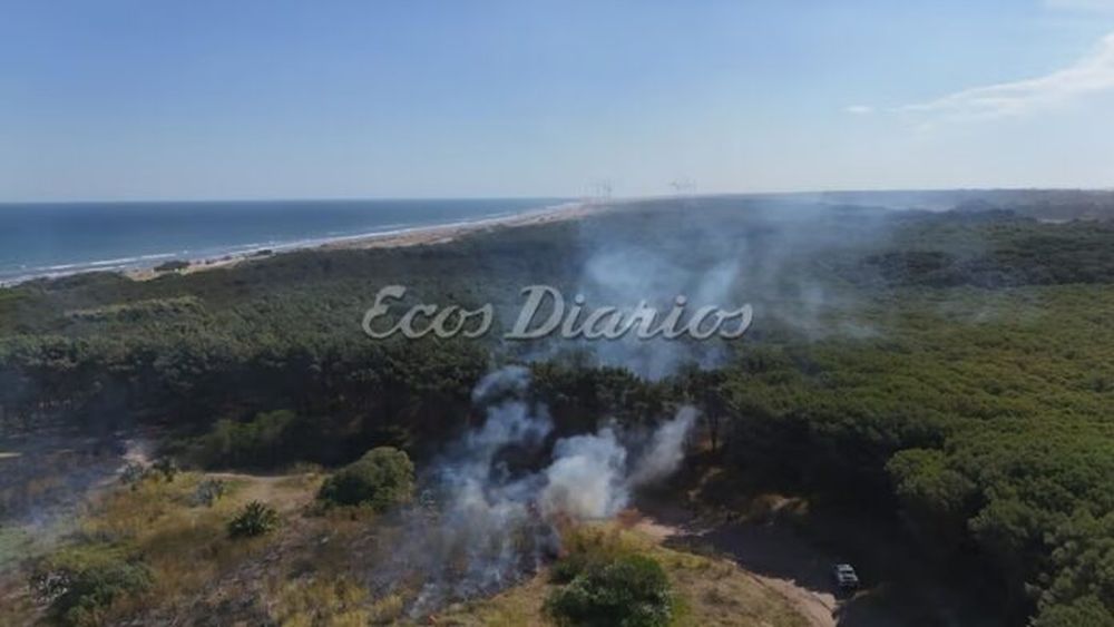 Sector tomado por el incendio en un sector del Parque Miguel Lillo, (Foto Ecos Diarios)