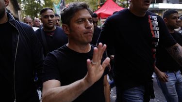 Kicillof, durante la marcha universitaria.&nbsp;