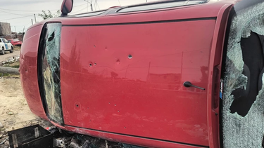 El Fiat Palio involucrado de la balacera en Mar del Plata.