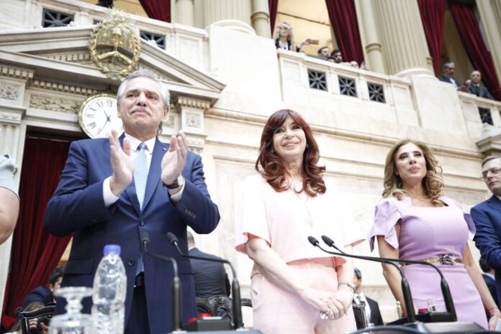Alberto Fernández y Cristina Fernández en el Congreso.