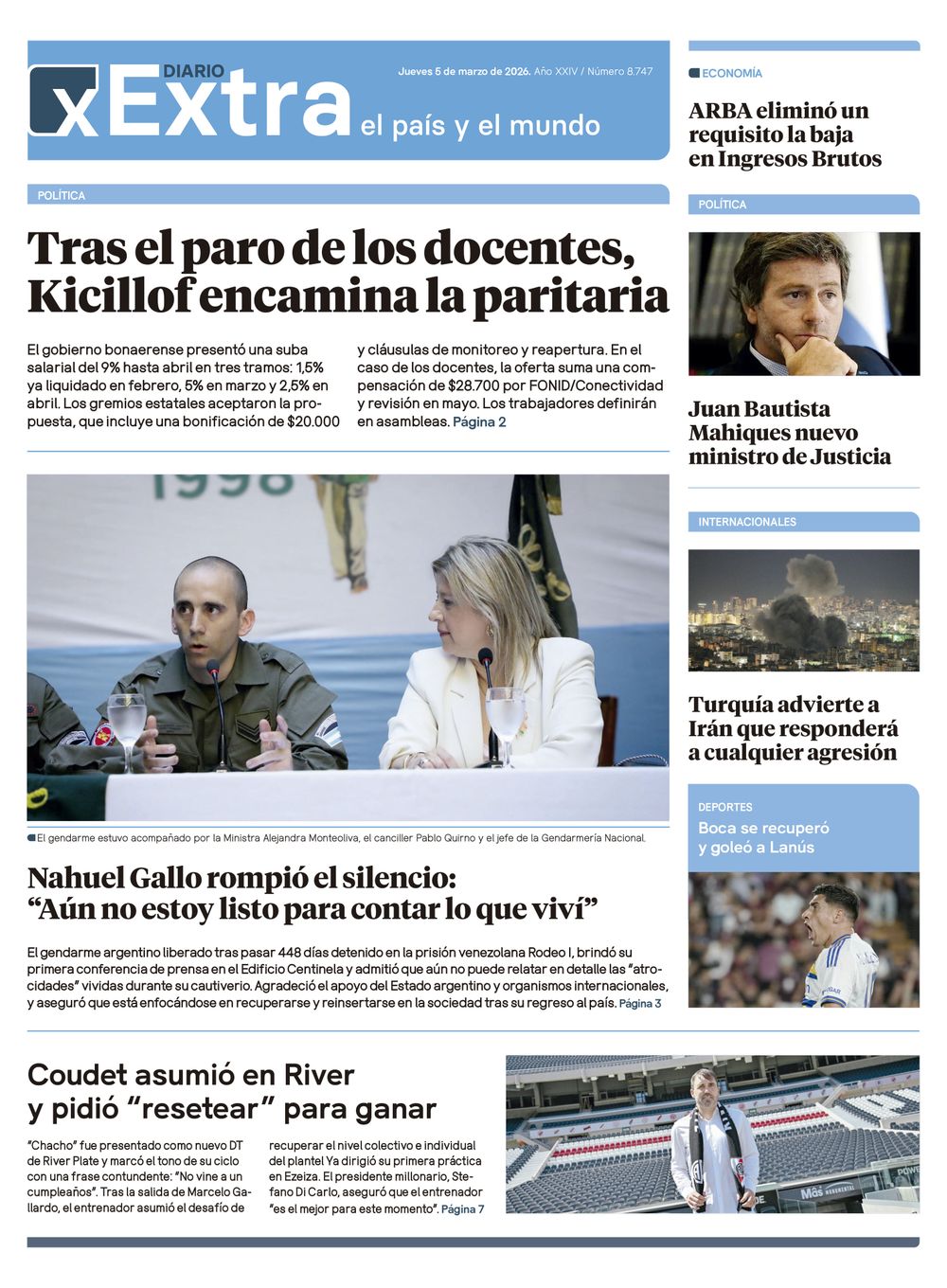 Tapa Diario Extra - 05-03