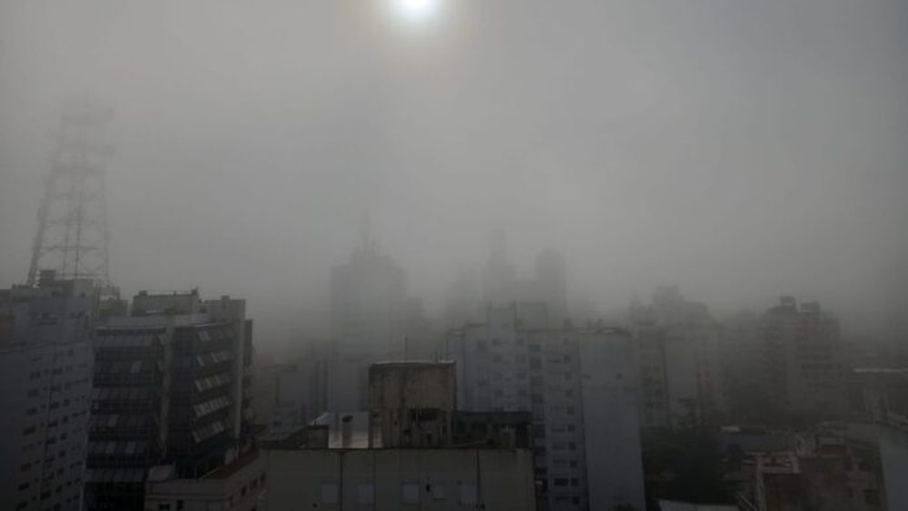 La densa niebla en la ciudad de La Plata. (DIB)