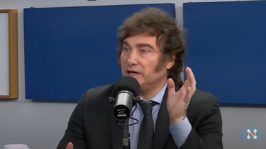 Javier Mieli, el 23 de noviembre de 2023, recién electo Presidente, en una charla íntima con Alejando Fantino. (YouTube/Neura)