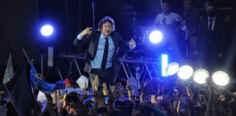 Milei en su última aparición en el Luna Park, el 14 de noviembre de 2021. (Clarín)