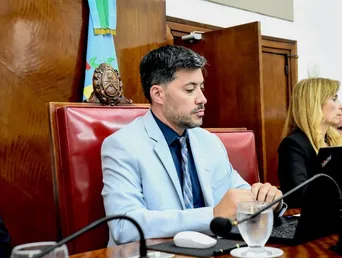 Emiliano Recalt, de La Libertad Avanza, presidente del Concejo Deliberante en Mar del Plata. Emiliano Recalt, de La Libertad Avanza, presidente del Concejo Deliberante en Mar del Plata.