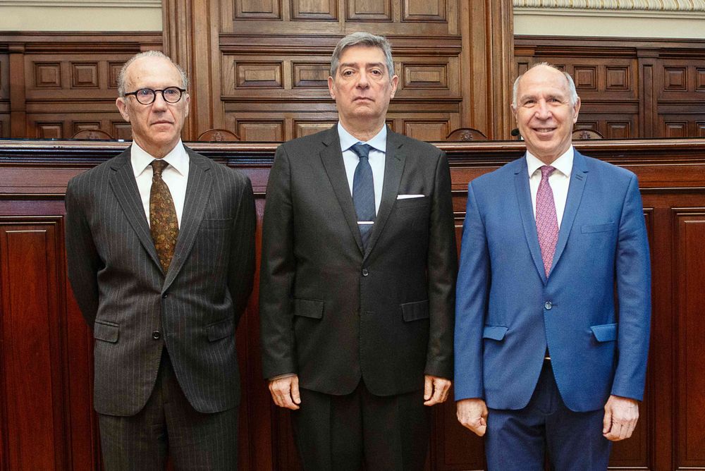 Rosenkrantz, Rosatti y Lorenzetti, los tres ministros de la Corte.&nbsp;