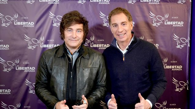 El presidente Javier Milei y el jefe de Gabinete, Diego Santilli.
