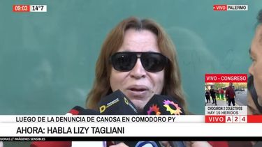 Lizy Tagliani habla con la prensa. (Captura de video)